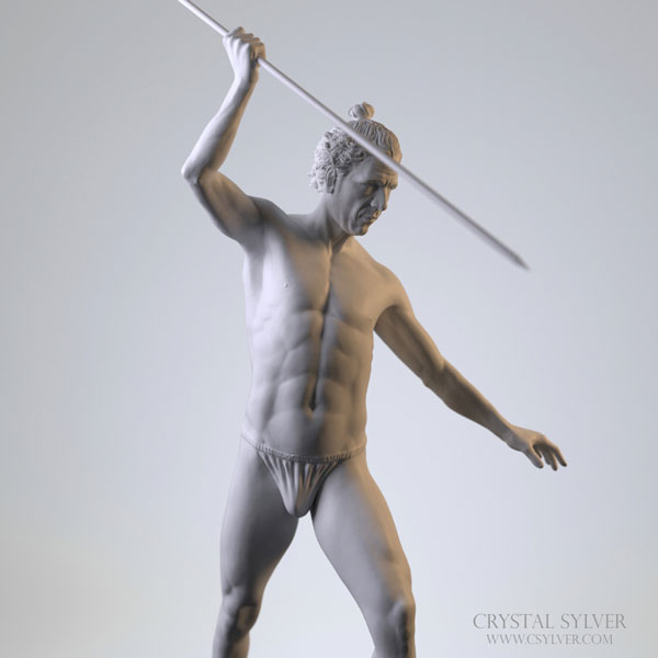 Crystal Sylver - Digital Sculpture (front), made using software ZBrush - 2013