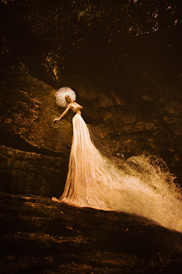 Olga Valeska Fine Art Photography Self Portrait Waterfall girl