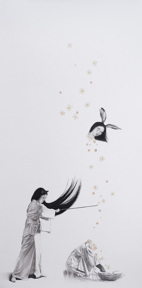 Stephanie Inagaki Rabbit Girl Samurai Drawing Metamorphosis