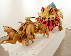 AJ Fosik Creatures Surrealism Sculpture Vibrant Demonic Woodwork Beautiful Bizarre