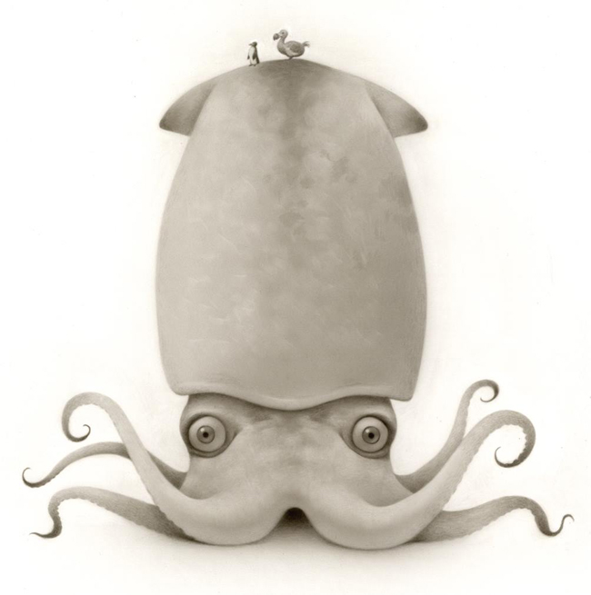 Travis Louie "Pennington's Squid with Penguin & Dodo for Scale" @ Roq La Rue