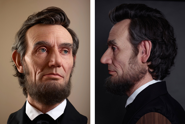 Kazuhiro Tsuji's hyperrealistic three dimensional Abraham Lincoln portrait sculpture - new contemporary art exhibition at Dax Gallery, Costa Mesa, Orange County, OC - preview by beautiful bizarre
