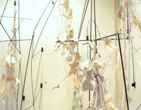 janet neuwalder, thread/bare group exhibition, installation