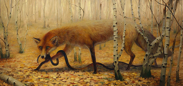 Martin Wittfooth pop surreal fox animal painting 