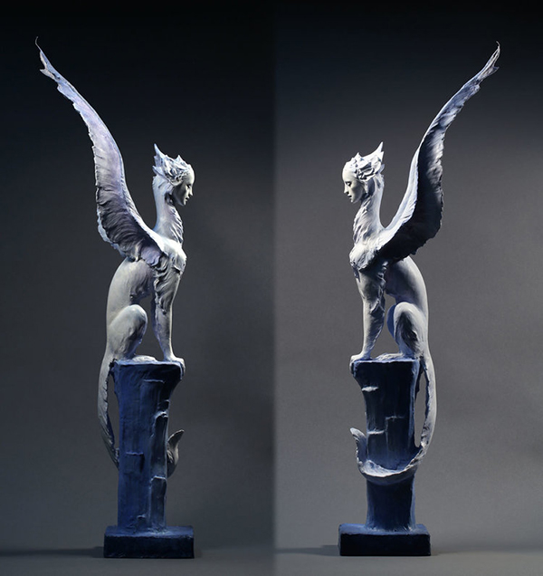 Forest Rogers winged animal hybrid sculpture 