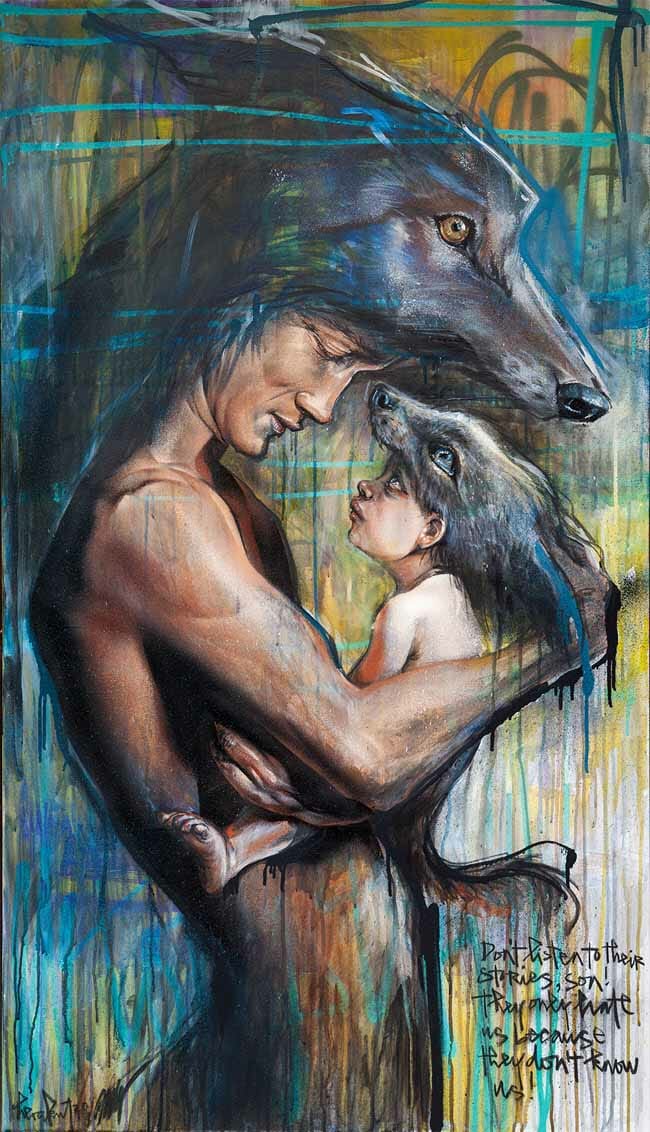 father and child art 
