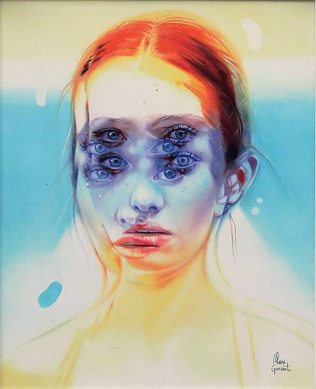 Alex Garant surreal double eye portrait 