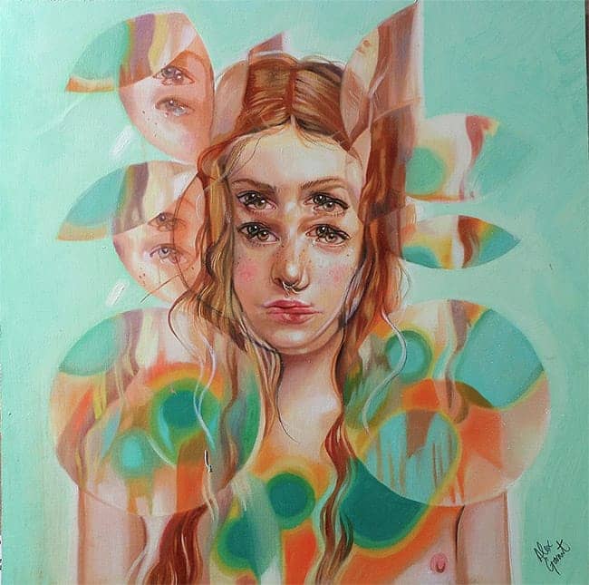 Alex Garant surreal double eye portrait 