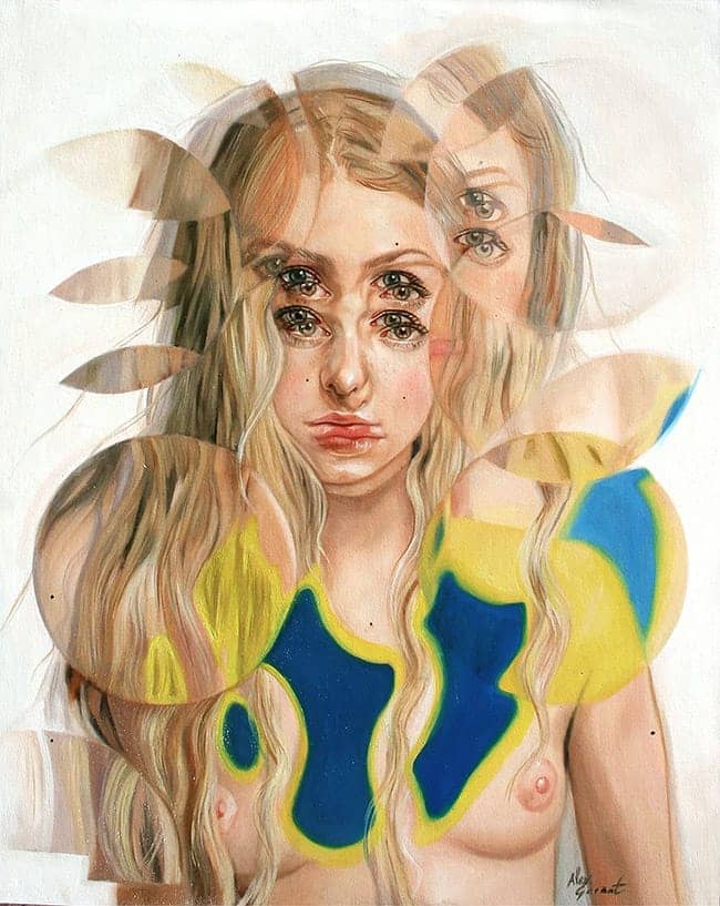 Alex Garant surreal double eye portrait 