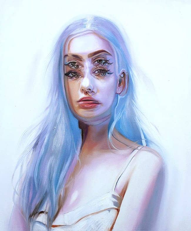 Alex Garant surreal double eye portrait 