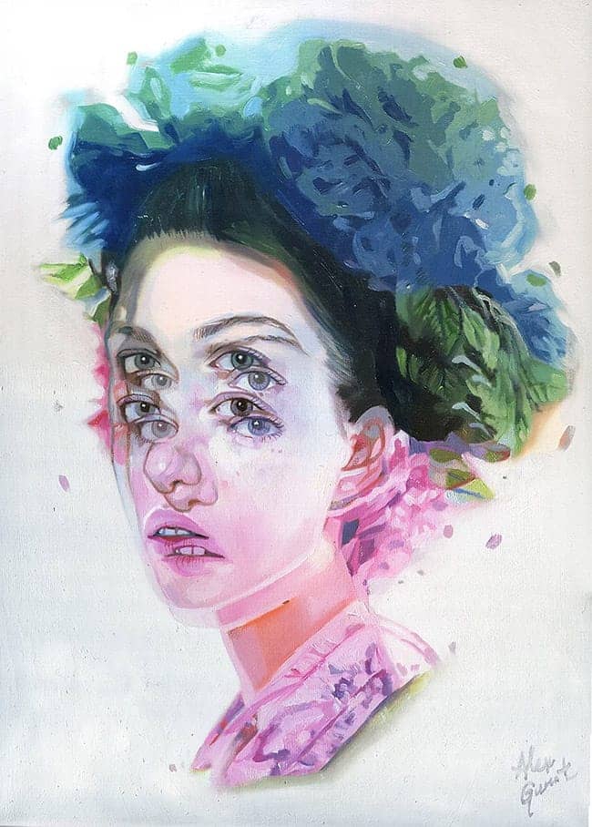 Alex Garant surreal double eye portrait 