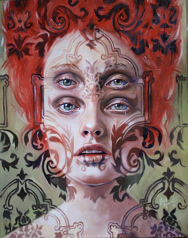 Alex Garant surreal double eye portrait 