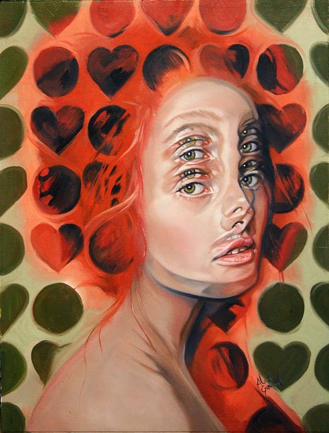 Alex Garant surreal double eye portrait 