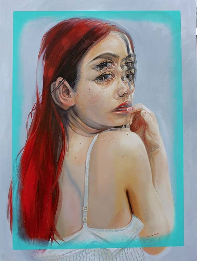 Alex Garant surreal double eye portrait 