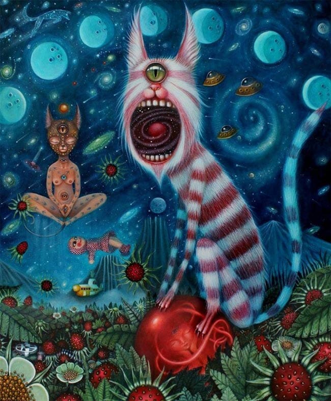 Peca pop surrealism animal creature painting 