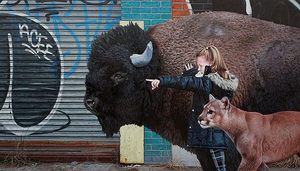Kevin Peterson surreal urban animal paintings 