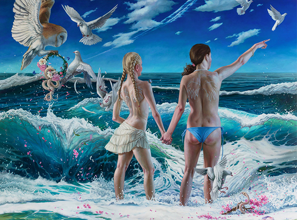 Jana Brike surreal nude women at the ocean painting - How do you set a price for your artwork?