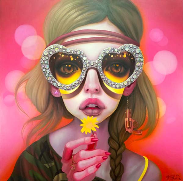 Young Chun artwork girl wearing sunglasses holding a flower  - What Are Your Top Tips for Others Who Wish to Be Creative but Feel Stuck?