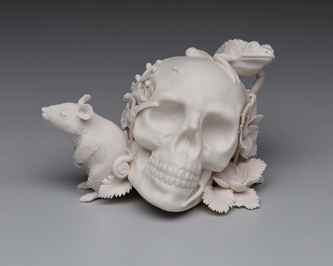 Kate MacDowell surreal skull animal sculpture   -What Are Some Ups and Downs You Have Experienced in Your Artistic Journey