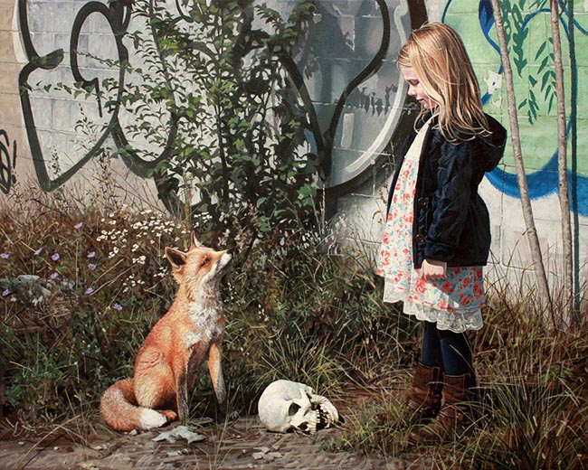 Kevin Peterson Girl and a fox looking at each other - What Advice Would You Give On How To Get Gallery Representation?