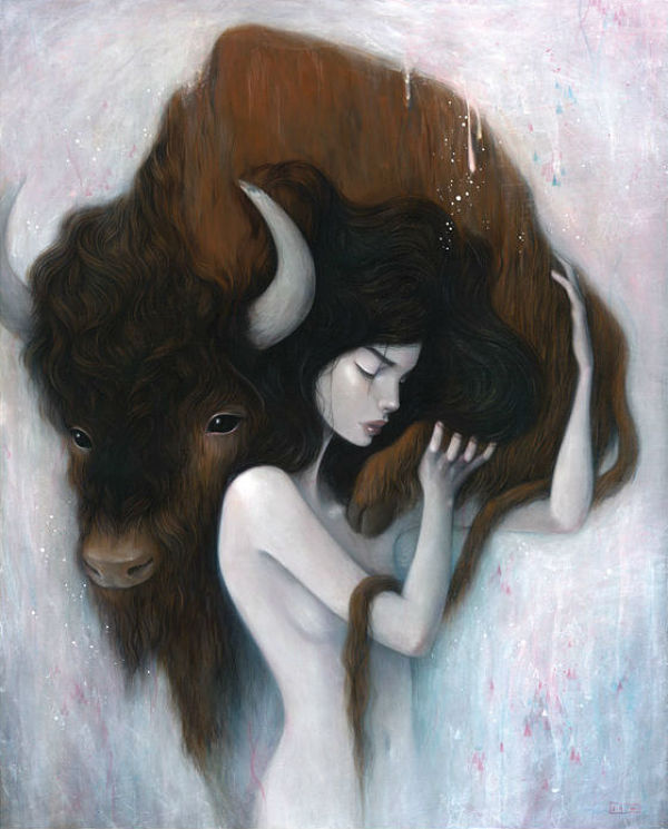 Stella Im Hultberg buffalo woman painting