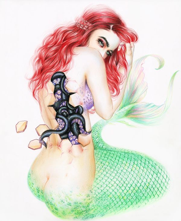relm mermaid tentacles painting