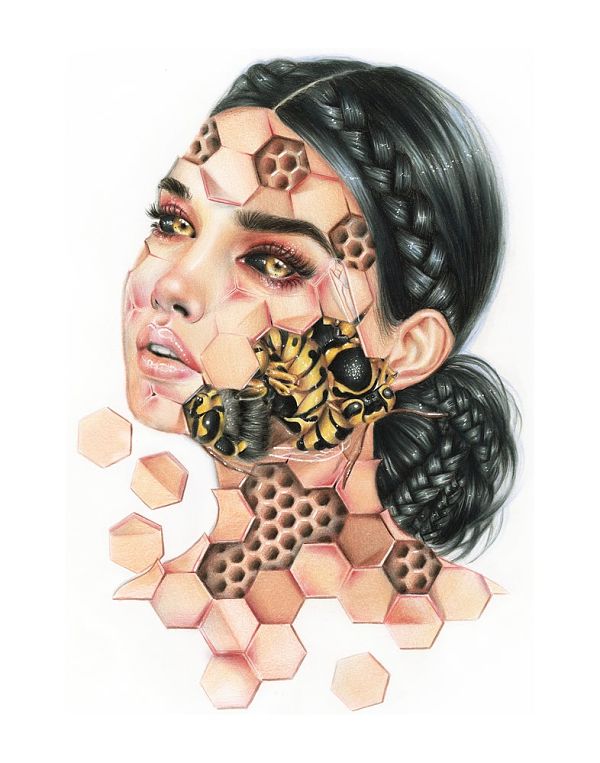 relm bee trypophobia painting
