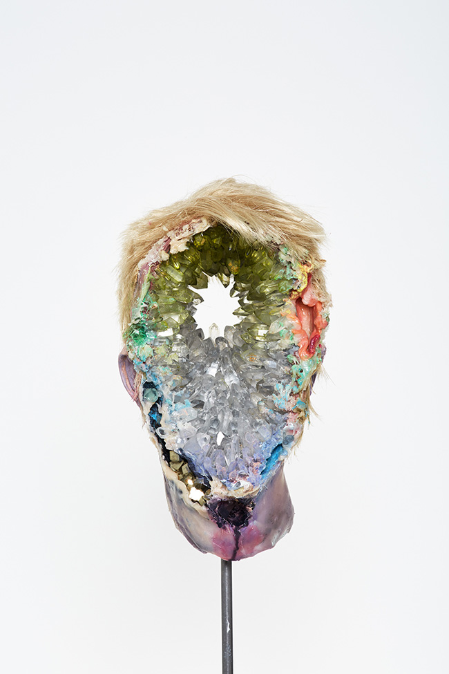 David Altmejd surreal crystal head sculpture 