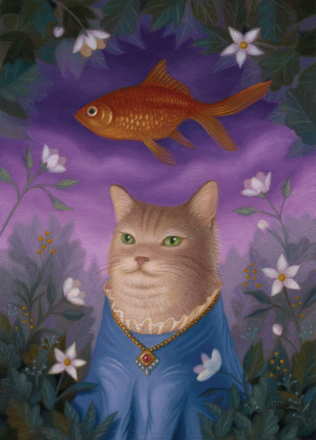 Gina Matarazzo cat goldfish painting