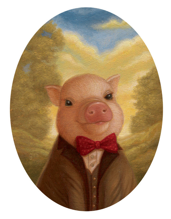 Gina Matarazzo pig portrait painting 