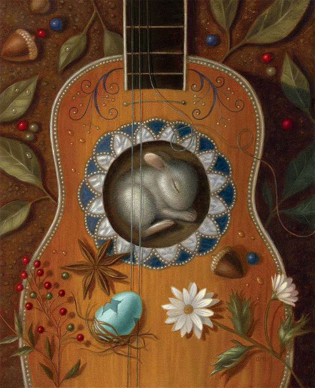 Gina Matarazzo sleeping guitar painting