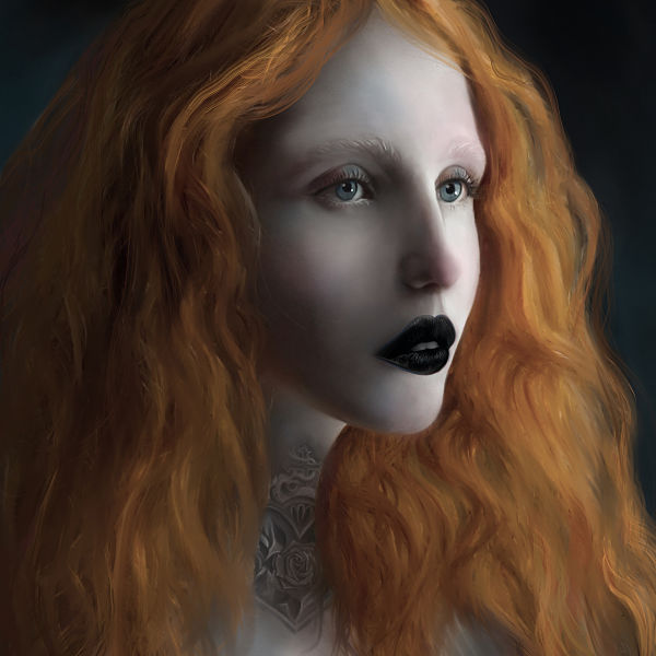 Juliana Loomer red head eclipse digital painting 