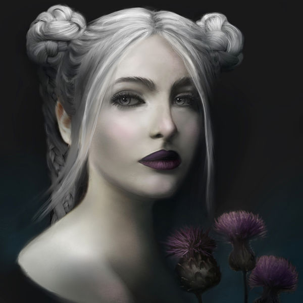 Juliana Loomer white queen digital painting 