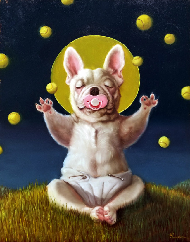 Lucia Heffernan meditating pug painting