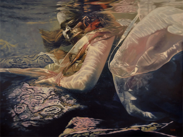 Mark Heine - Cipher underwater female siren painting 