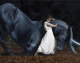 Victor Grasso - black unicorn painting