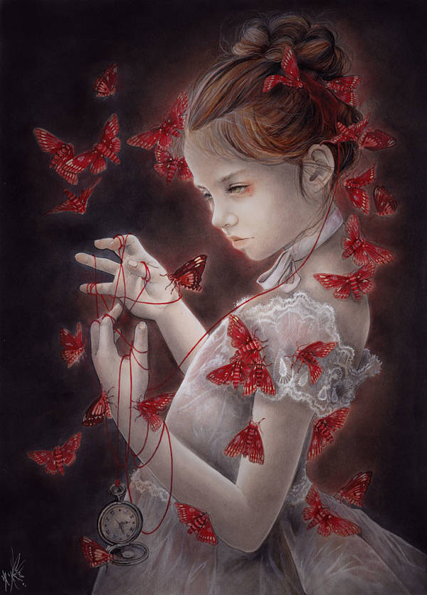 Yuriko Shirou Polillas rojas (Red Moths) illustration 