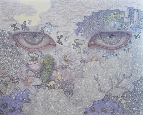 Atsuko Goto surreal eyes painting 