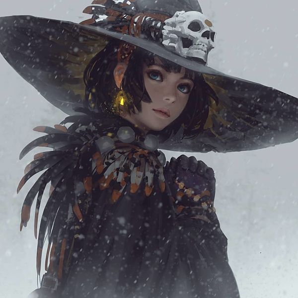Guweiz snow witch digital painting