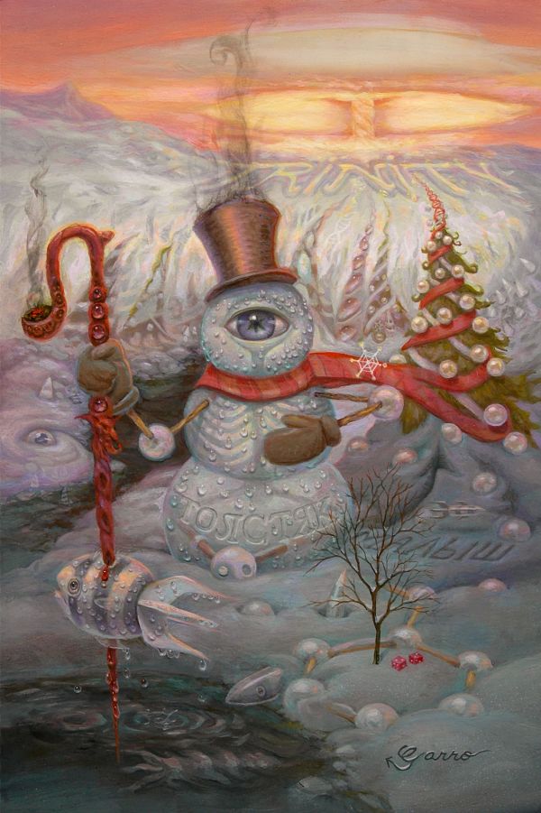 Mark Garro Fatman surreal winter painting 
