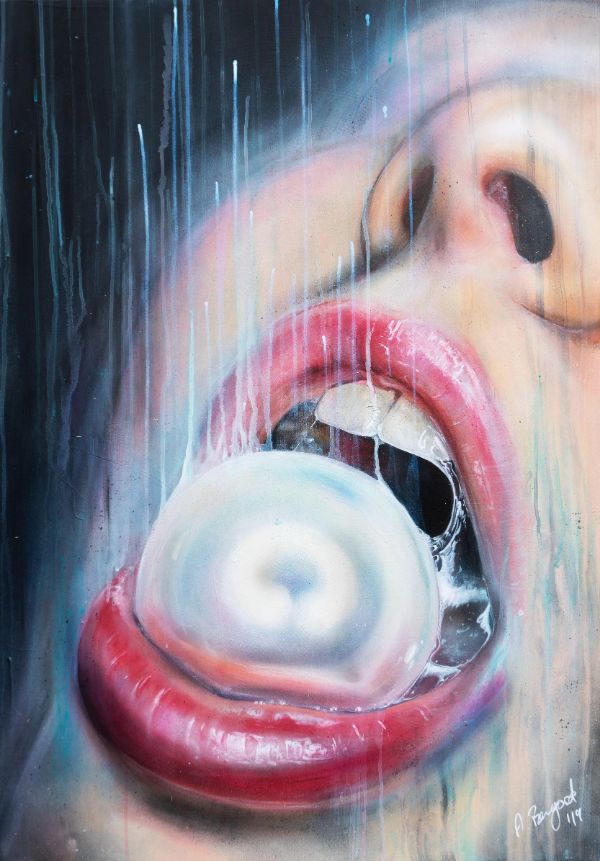 Anne Bengard Painting Open Mouth Pearl Saliva 