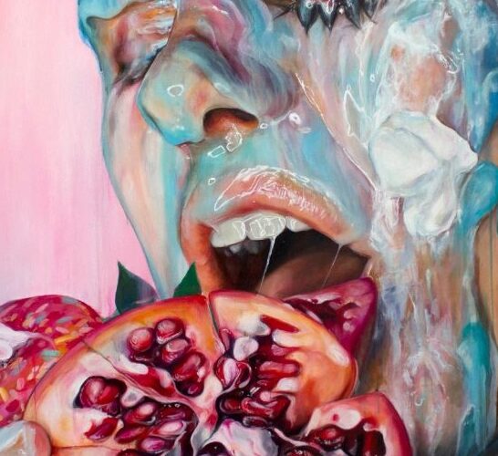 Anne Bengard Pastel Portrait Woman Fruit