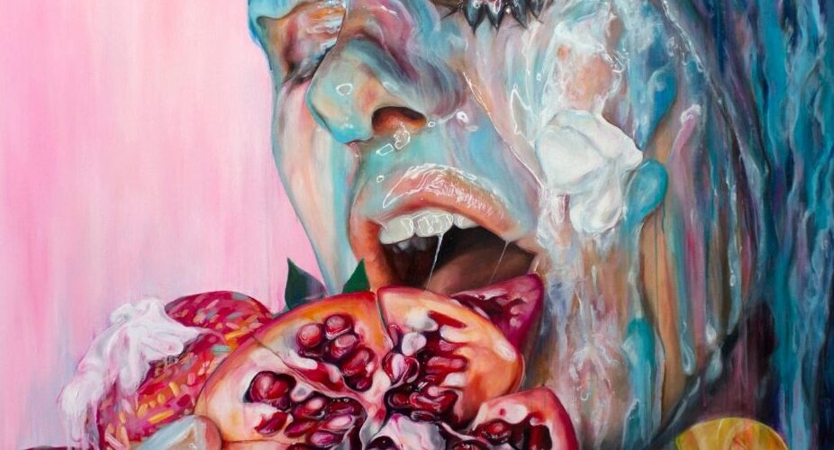 Anne Bengard Pastel Portrait Woman Fruit