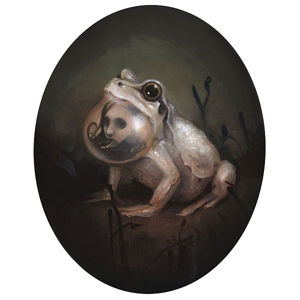 Meagan Magpie Rodgers Nemophilist frog dark art painting 