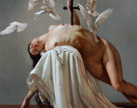 Nude dark surreal painting by Roberto Ferri