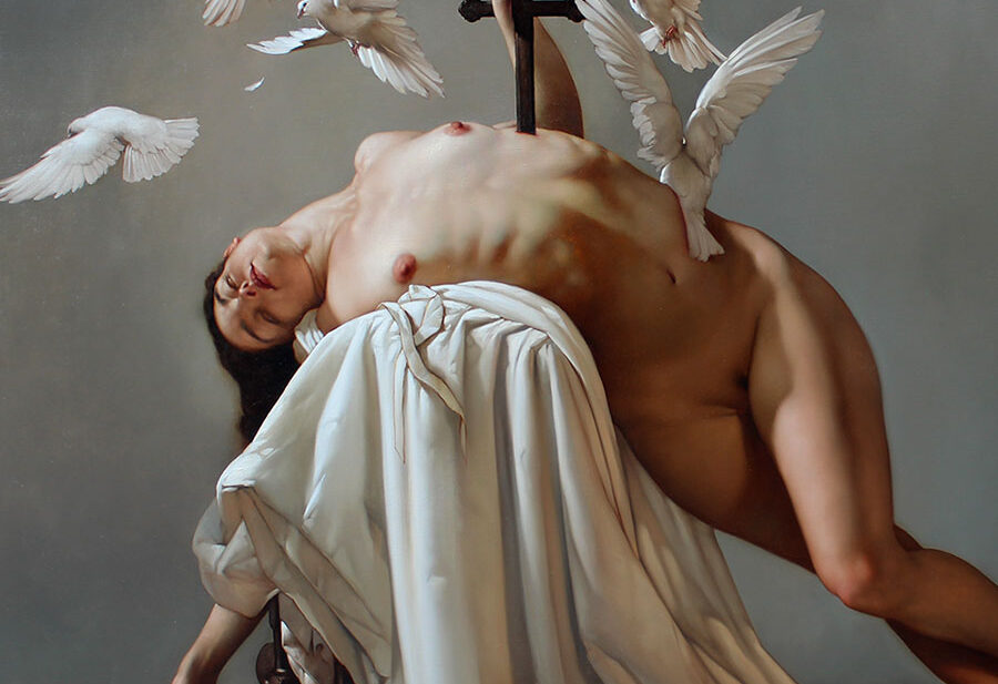 Nude dark surreal painting by Roberto Ferri