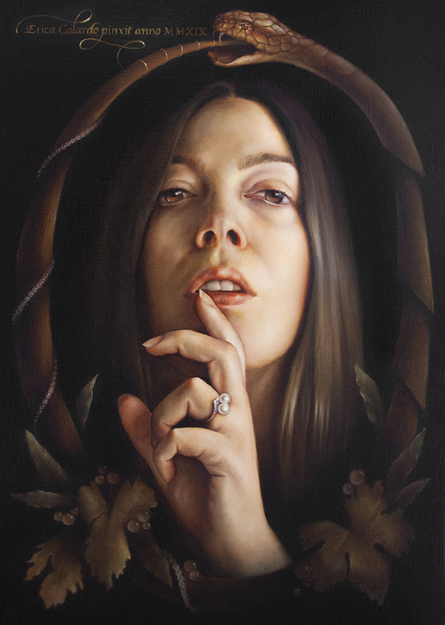 erica calardo painter SILENZIO. face snake figurativeart