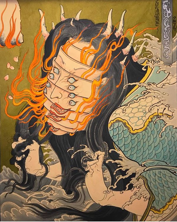 Teresa Sharpe take over Mike Dorsey japanese yokai illustration