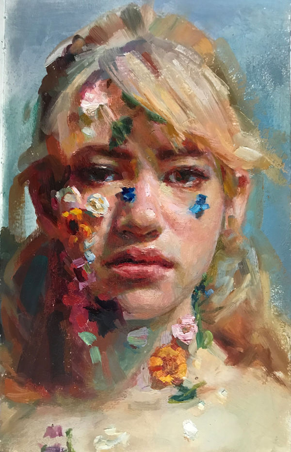 Jenna Anderson Inside Out flower portrait painting 