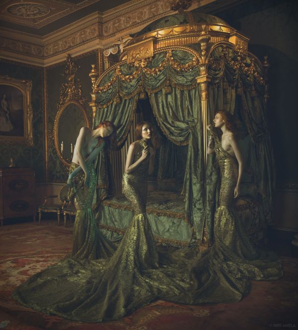 Miss Aniela Natalie Lennard Three Women In Gowns Photograph
